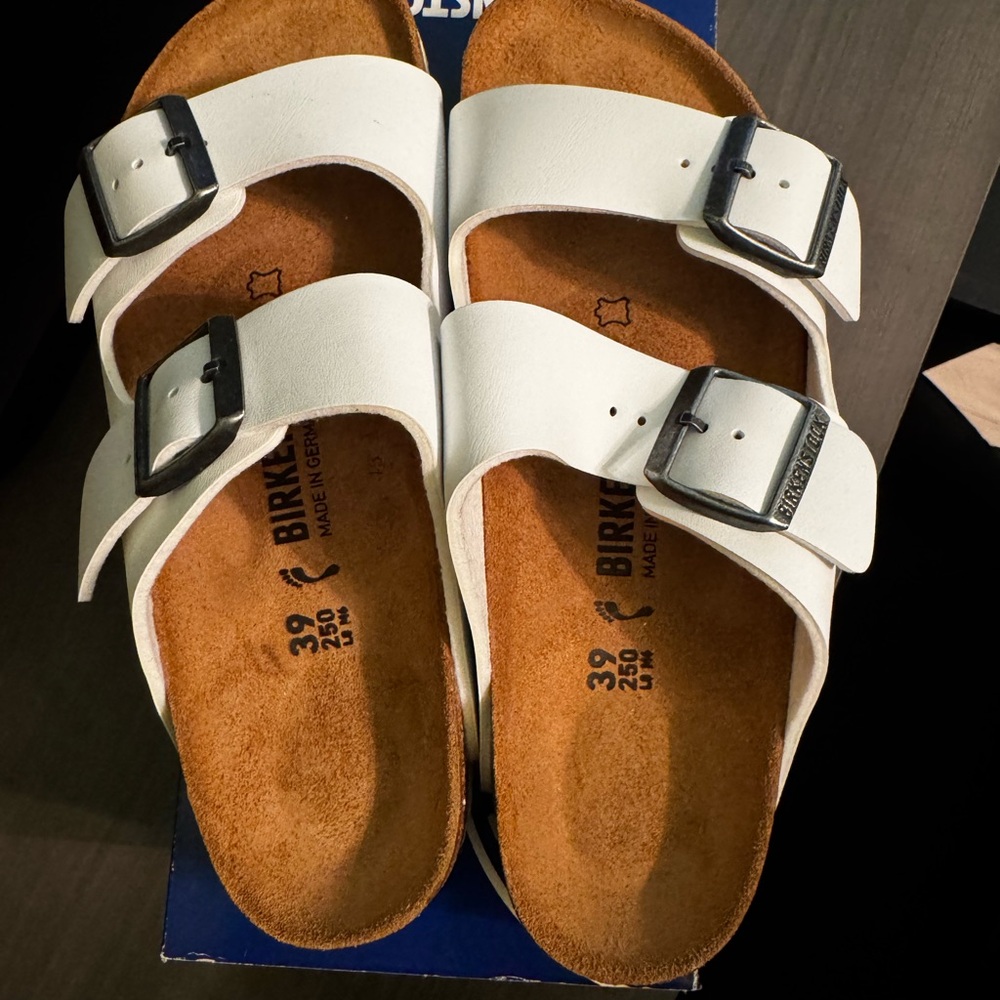 Birkenstock White Leather Sandals